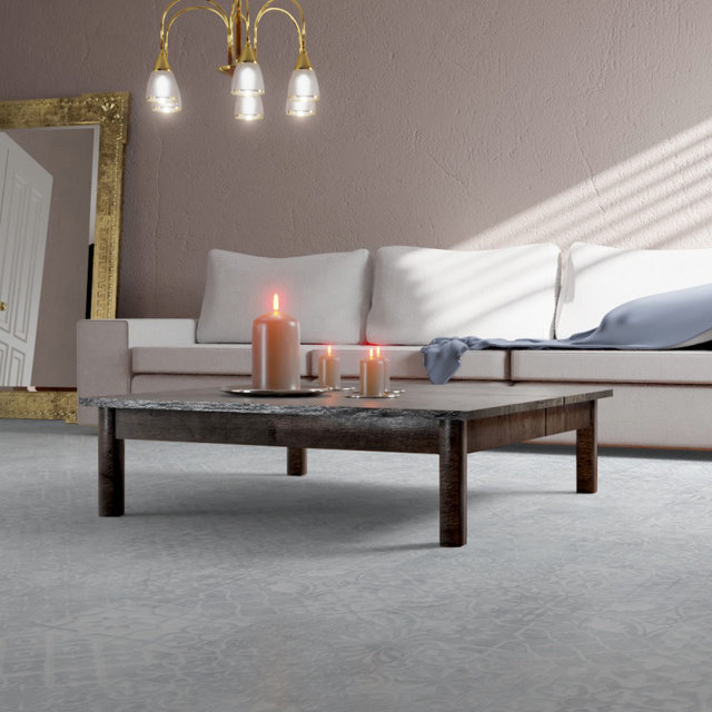 Falquon Quadraic Relief White Laminate Tile Flooring 8mm